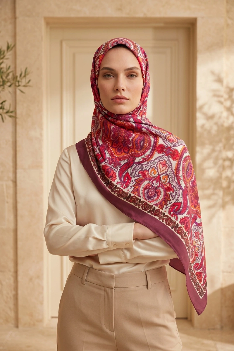 Avelin Model Retro Desen Şal Etnik - 5