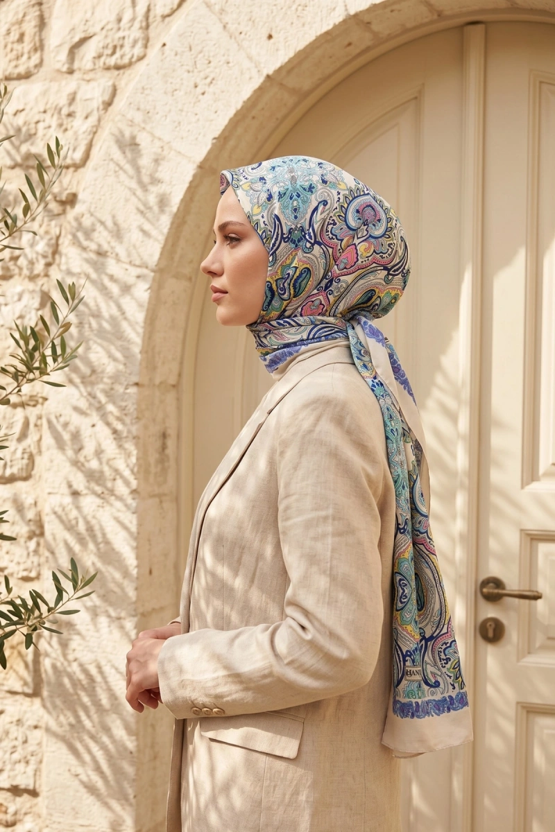 Avelin Model Retro Desen Şal Etnik - 9