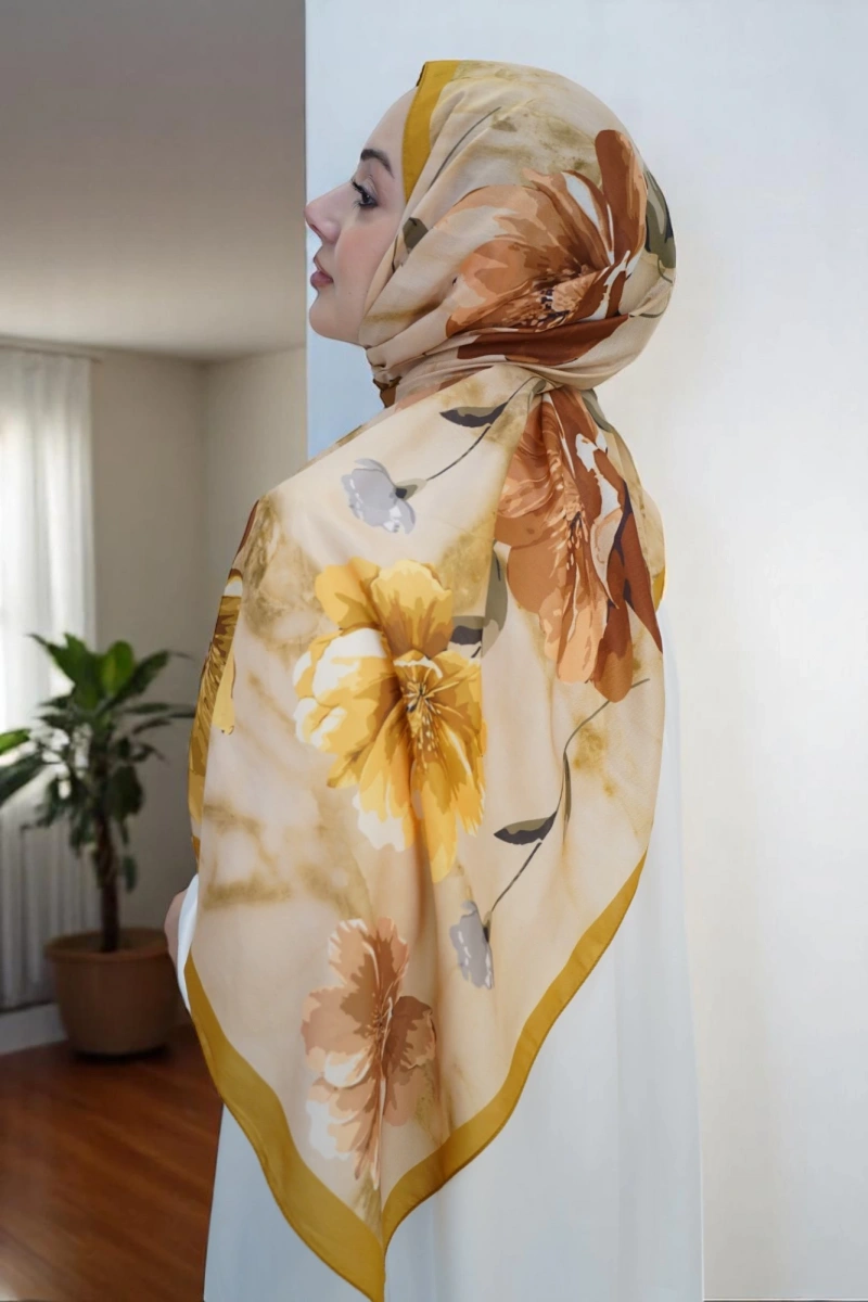 Bahar Model Retro Desen Retro Şal - 15