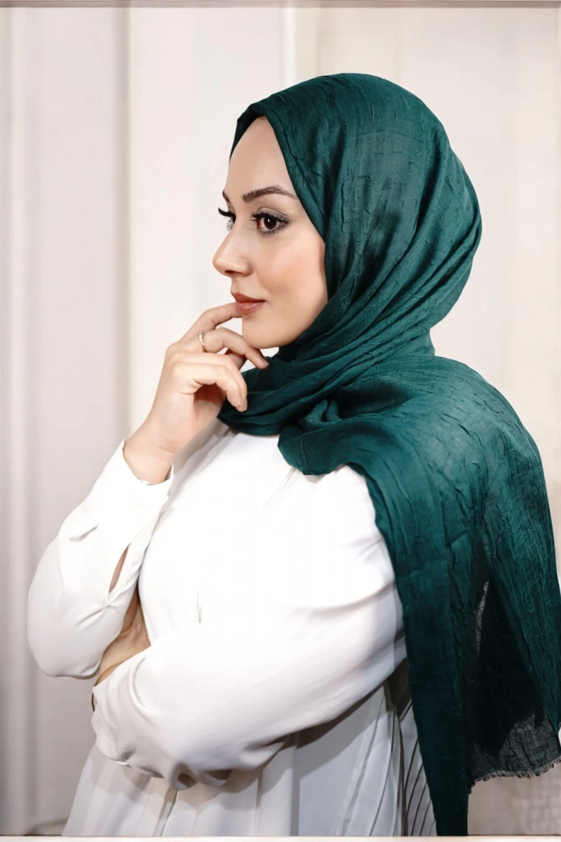 Bambu Şal - Petrol Yeşili