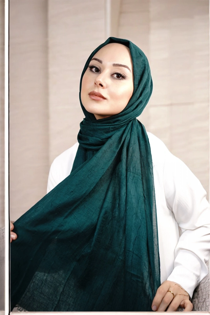 Bambu Şal - Petrol Yeşili