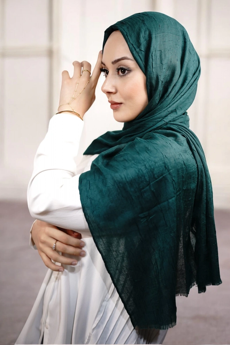 Bambu Şal - Petrol Yeşili