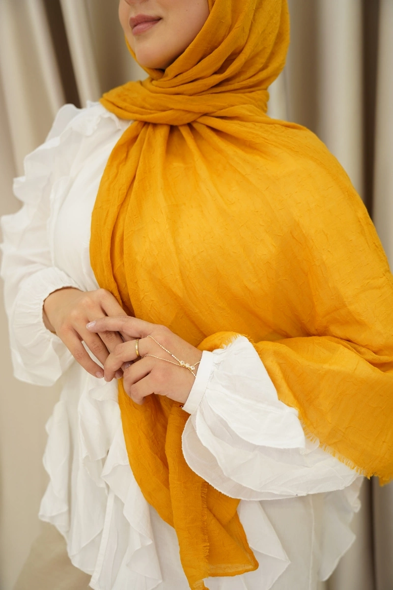 Bambu Şal - Koyu Hardal