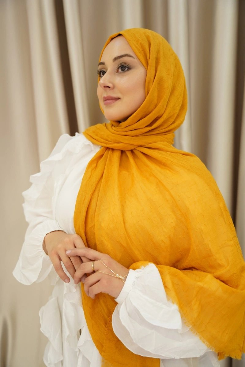 Bambu Şal - Koyu Hardal