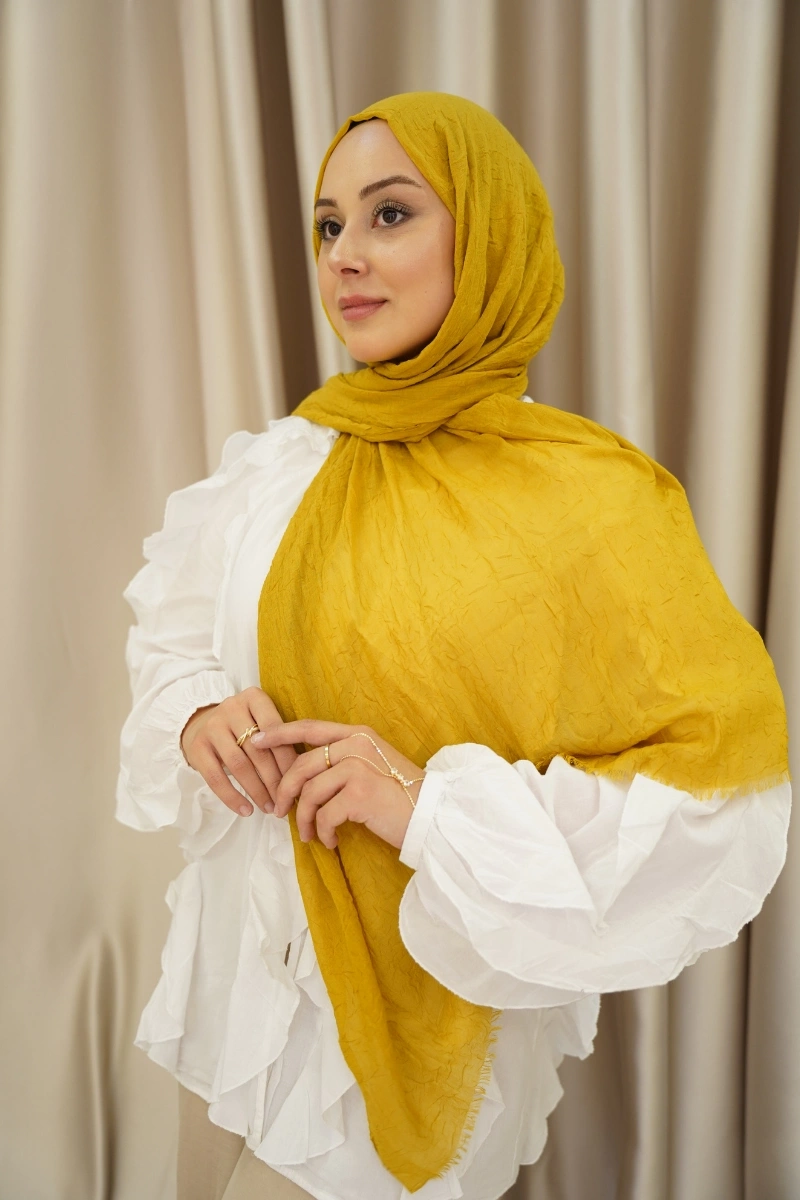 Bambu Şal - Hardal Sarısı