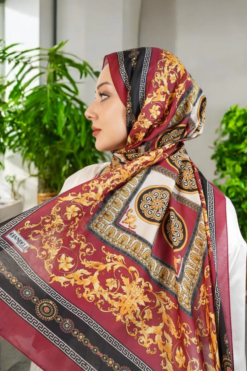 Beyrut Model Retro Şal - Kırmızı