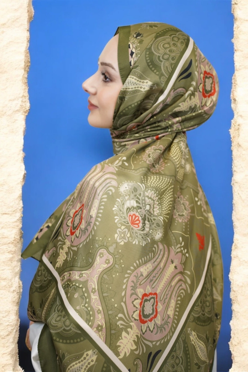 Bohemian Model Retro Şal - Yeşil