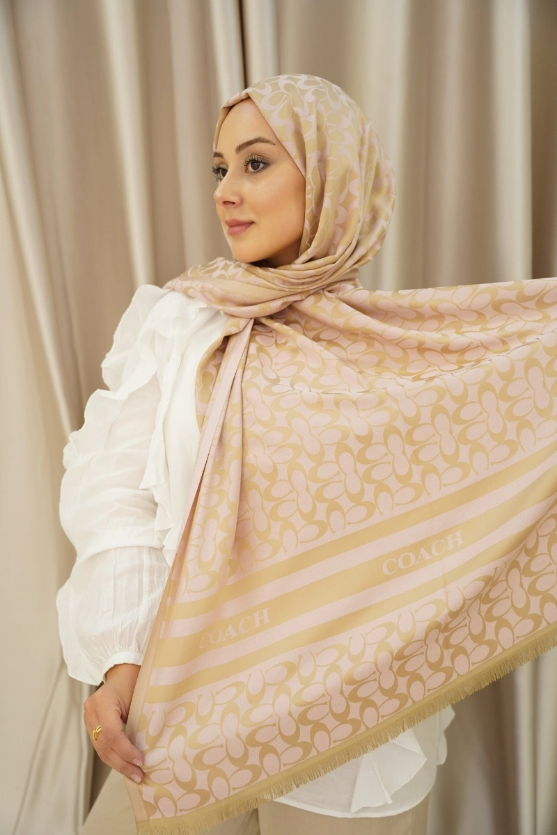 C Model Çift Taraflı Kaşmir Şal - Krem