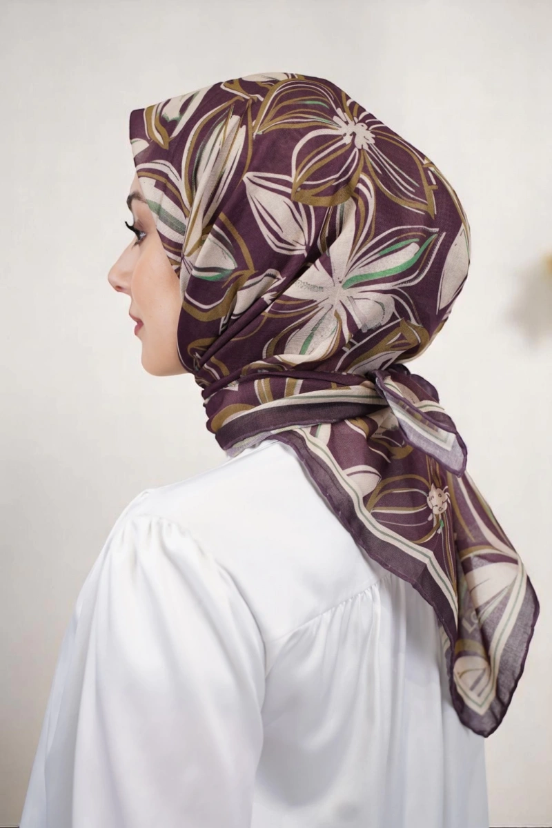 Çiçek Soft Pamuk Eşarp - 6
