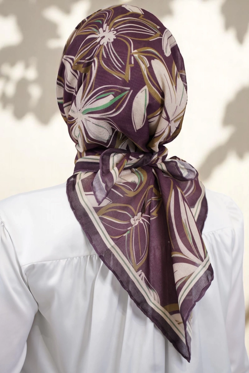 Çiçek Soft Pamuk Eşarp - 6