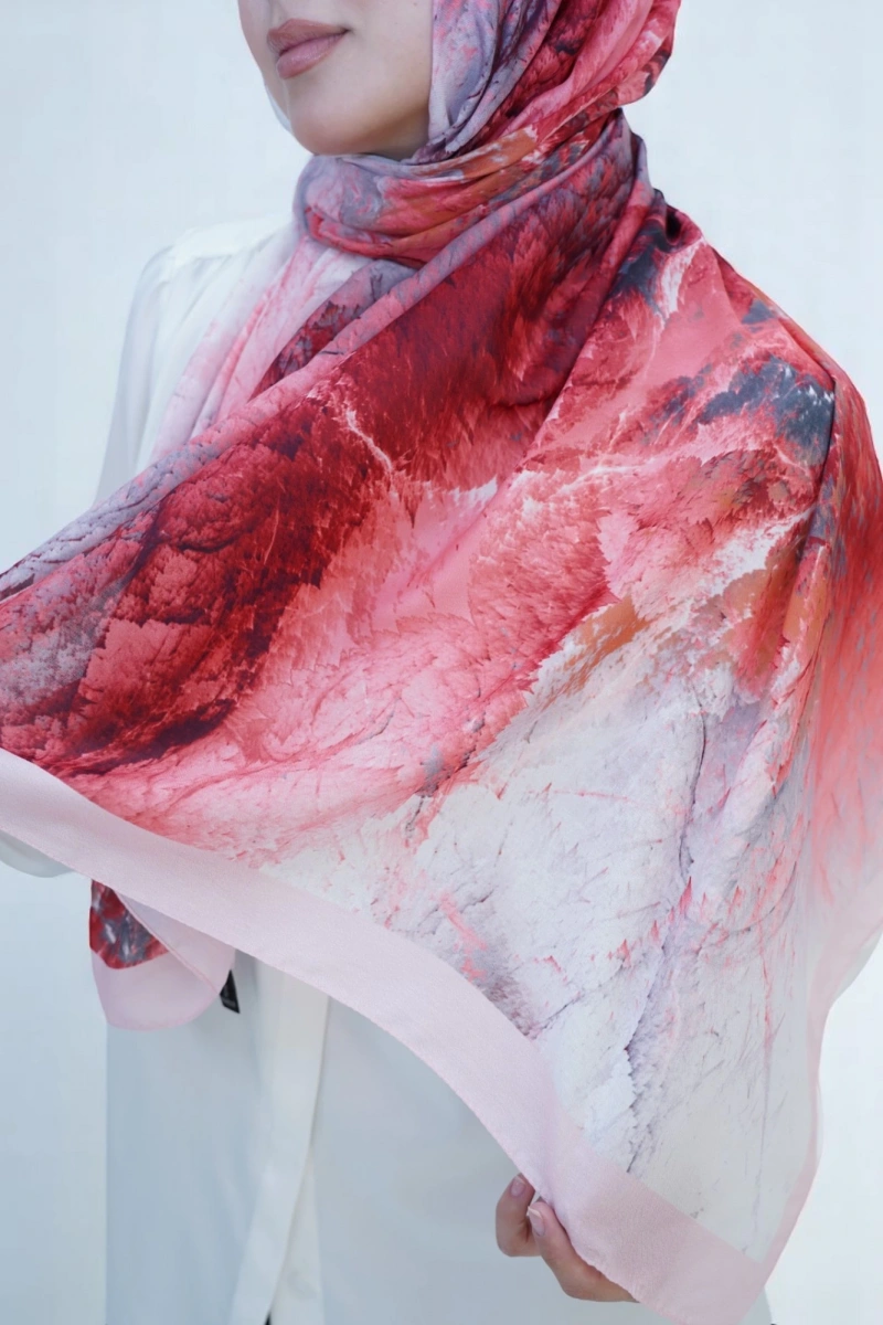 Çınar Model Retro Desen Retro Şal - Toz Pembe