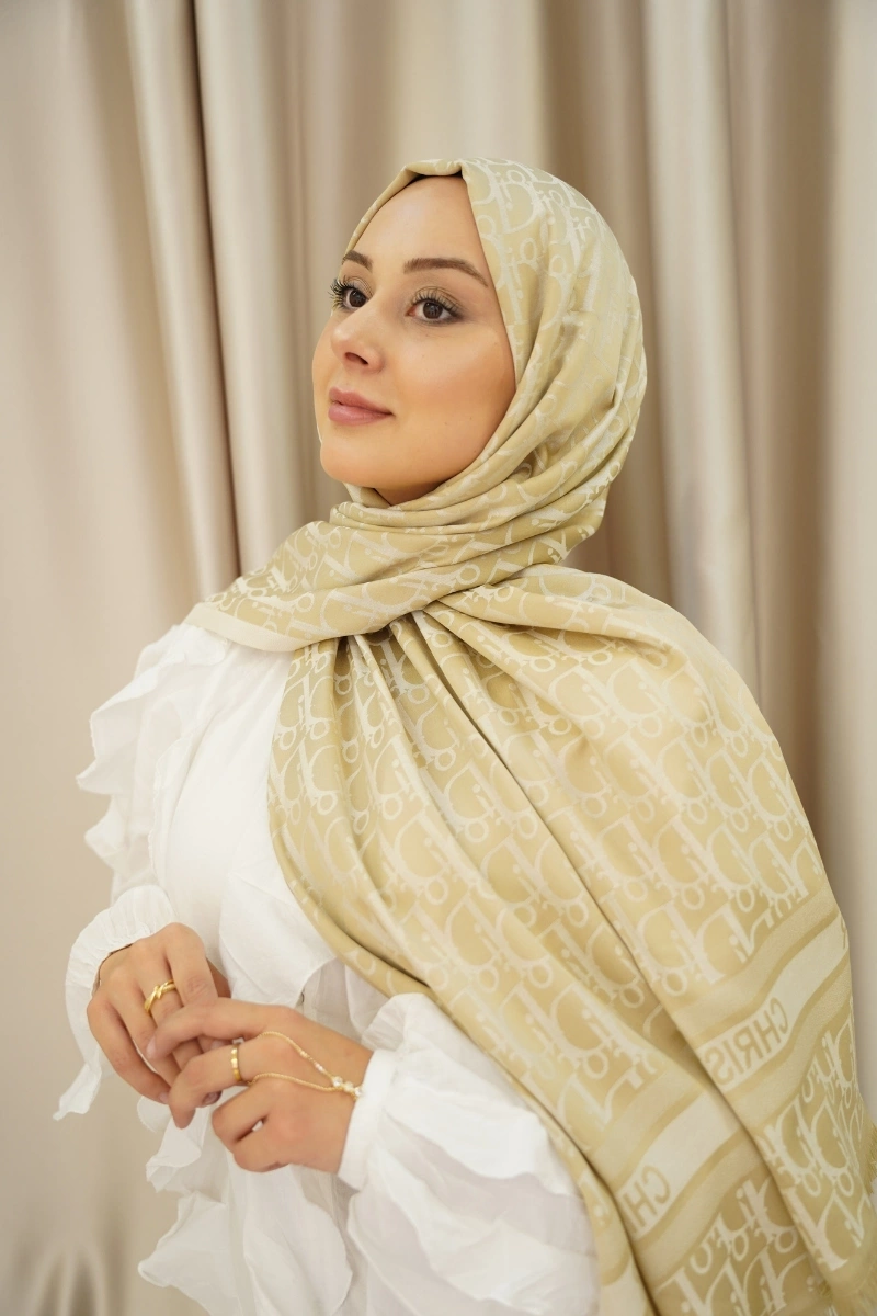 D Model Çift Taraflı Kaşmir Şal - Krem