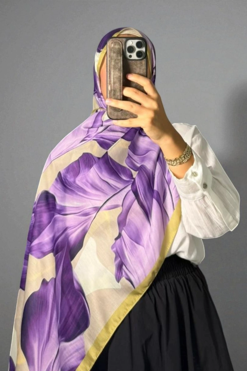 Duha Model Retro Desen Şal - 6