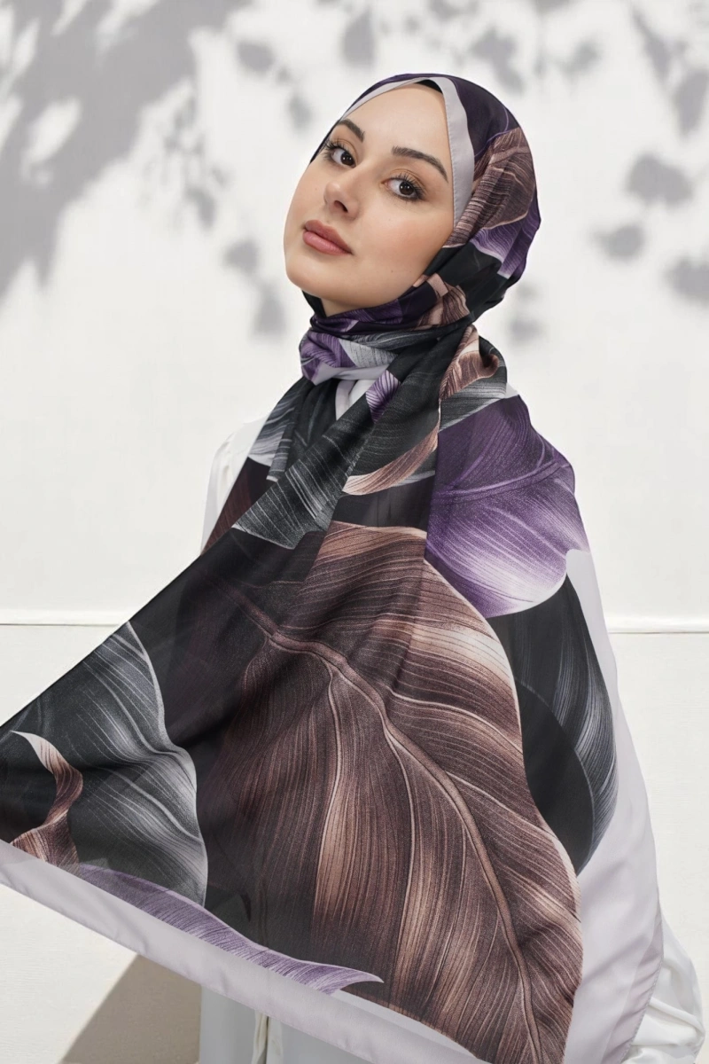 Esinti Model Retro Desen Retro Şal - Gri 8