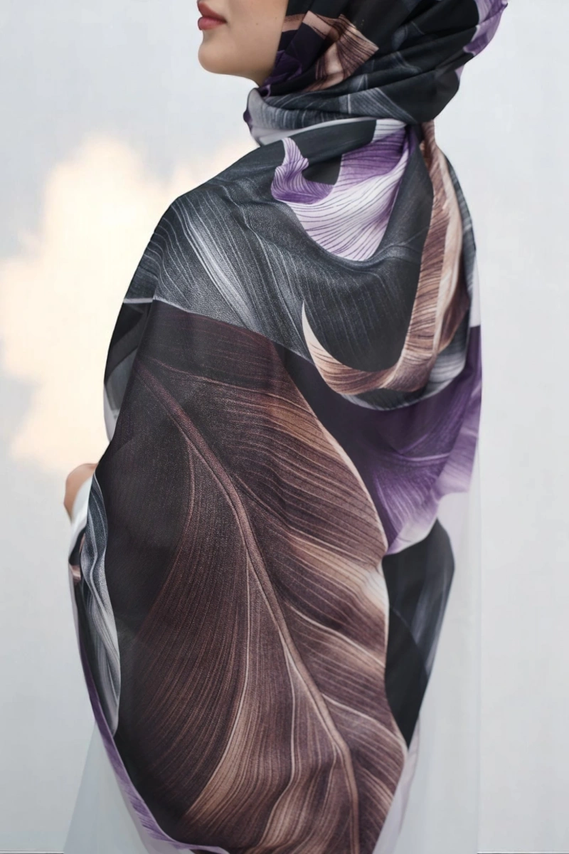 Esinti Model Retro Desen Retro Şal - Gri 8