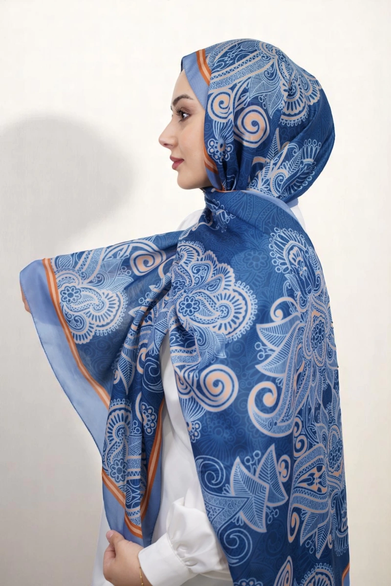 Evora Model Etnik Desen Retro Şal - 5