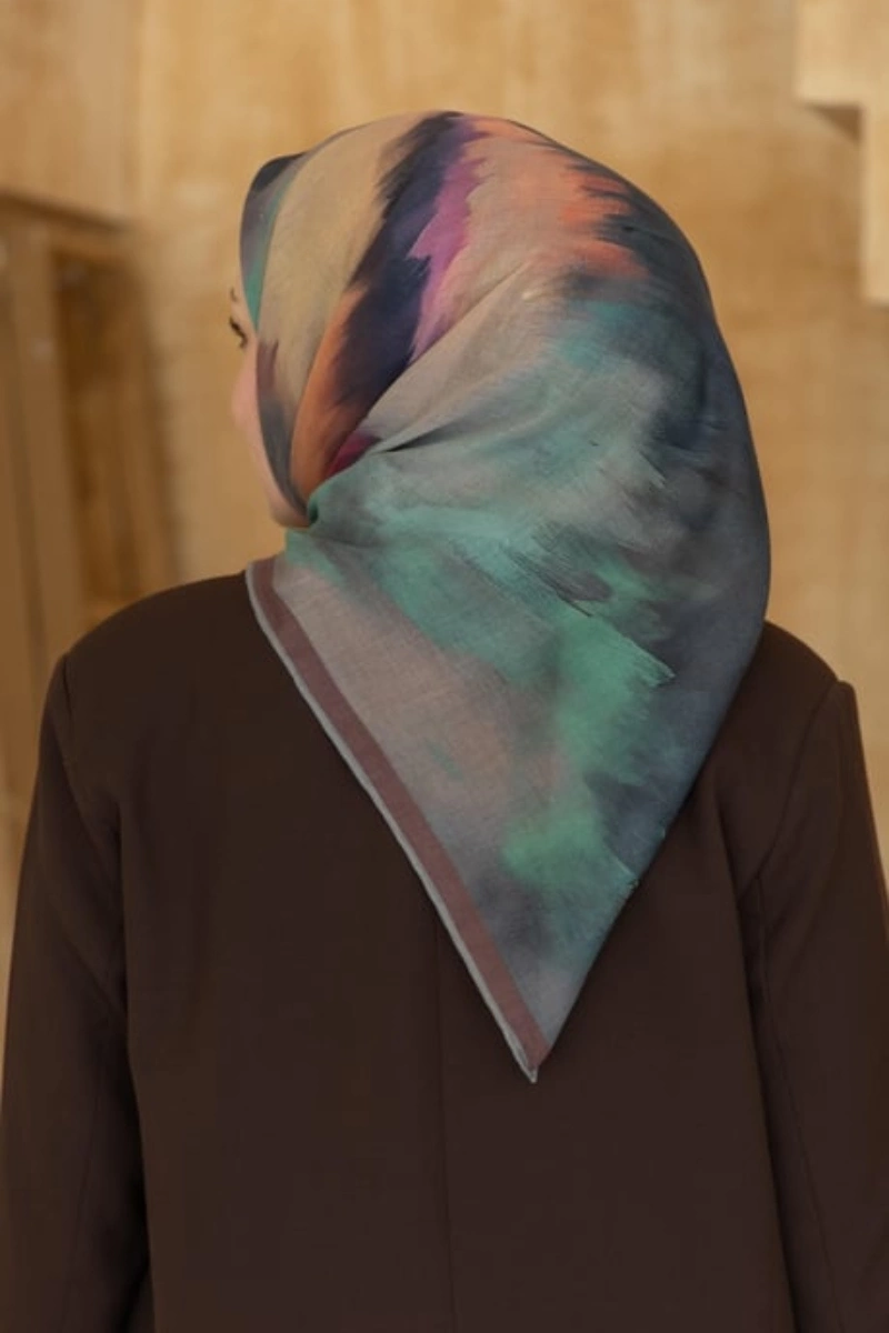 Fırça Desen Eşarp Pamuk Soft - Kahve