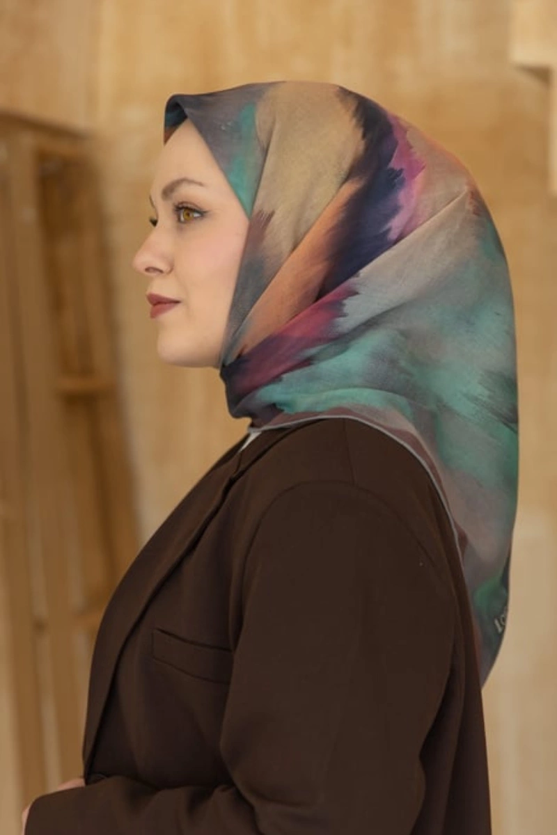 Fırça Desen Eşarp Pamuk Soft - Kahve