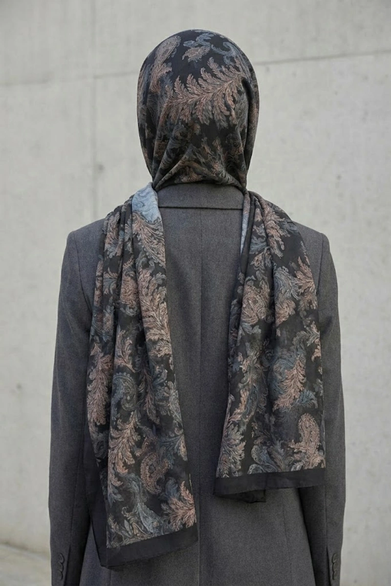 Fleur Model Retro Desen Şal - 10