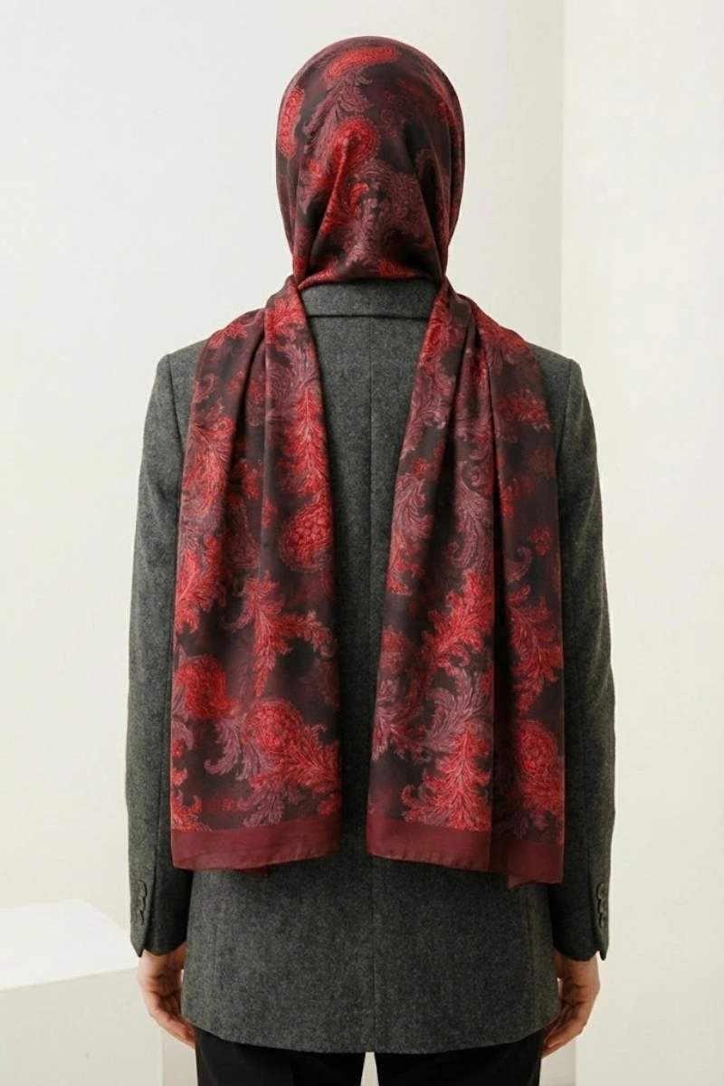 Fleur Model Retro Desen Şal - 1