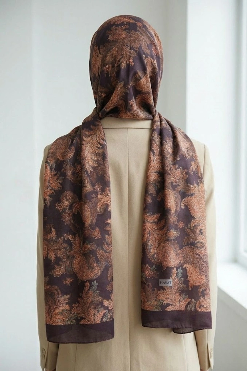 Fleur Model Retro Desen Şal - 2