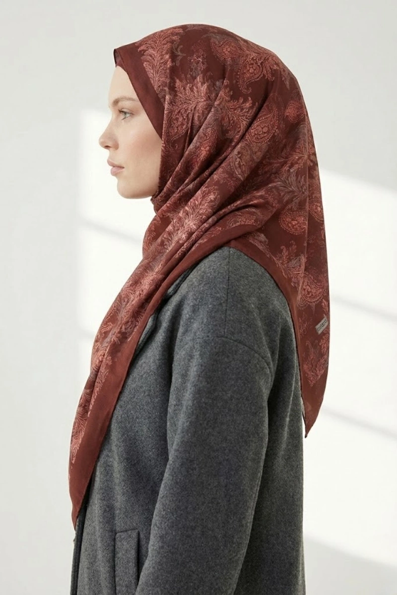 Fleur Model Retro Desen Şal - 3