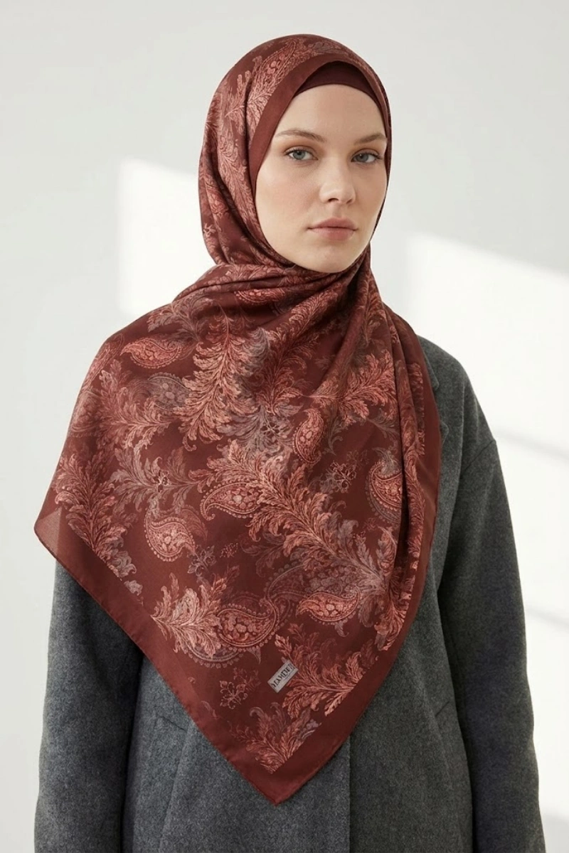 Fleur Model Retro Desen Şal - 3