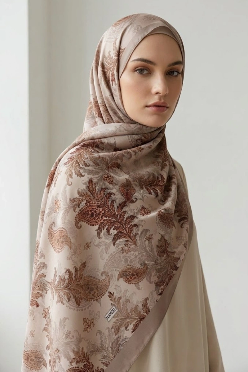 Fleur Model Retro Desen Şal - 5