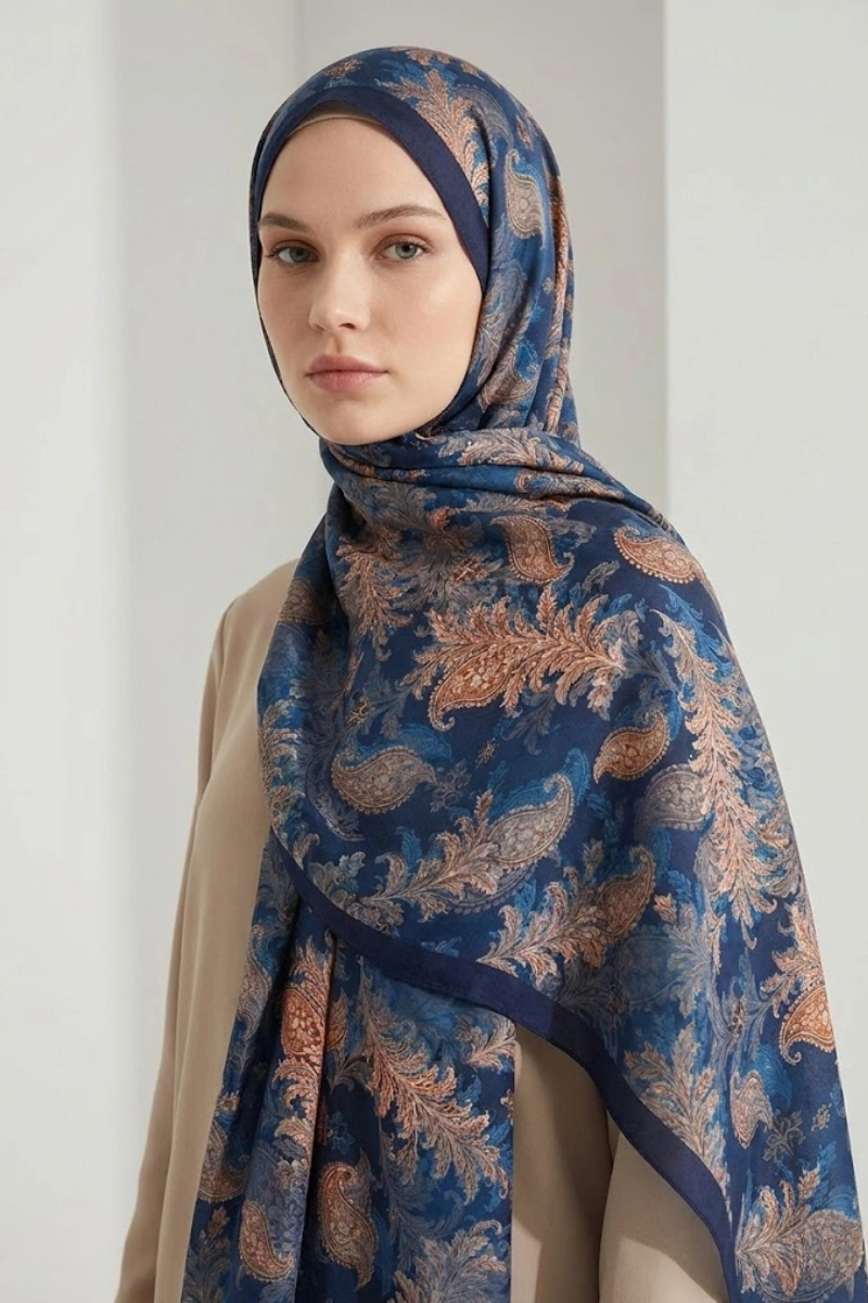 Fleur Model Retro Desen Şal - 8