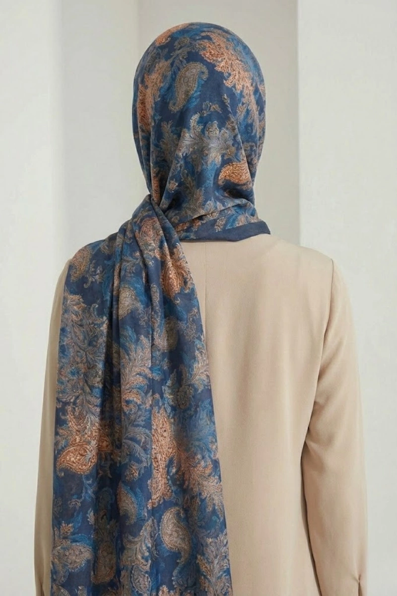 Fleur Model Retro Desen Şal - 8