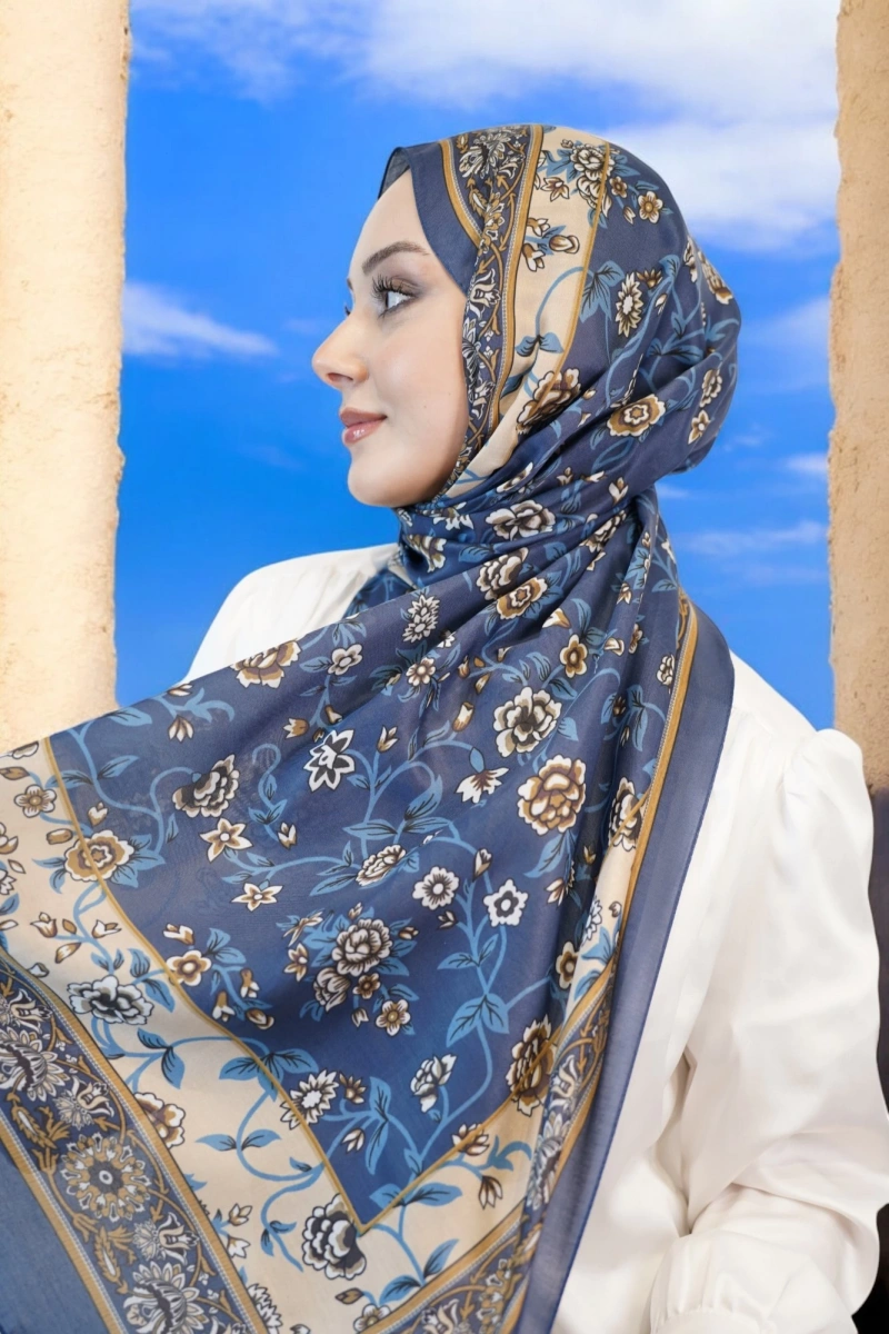 Flower Model Retro Desen Şal - 3
