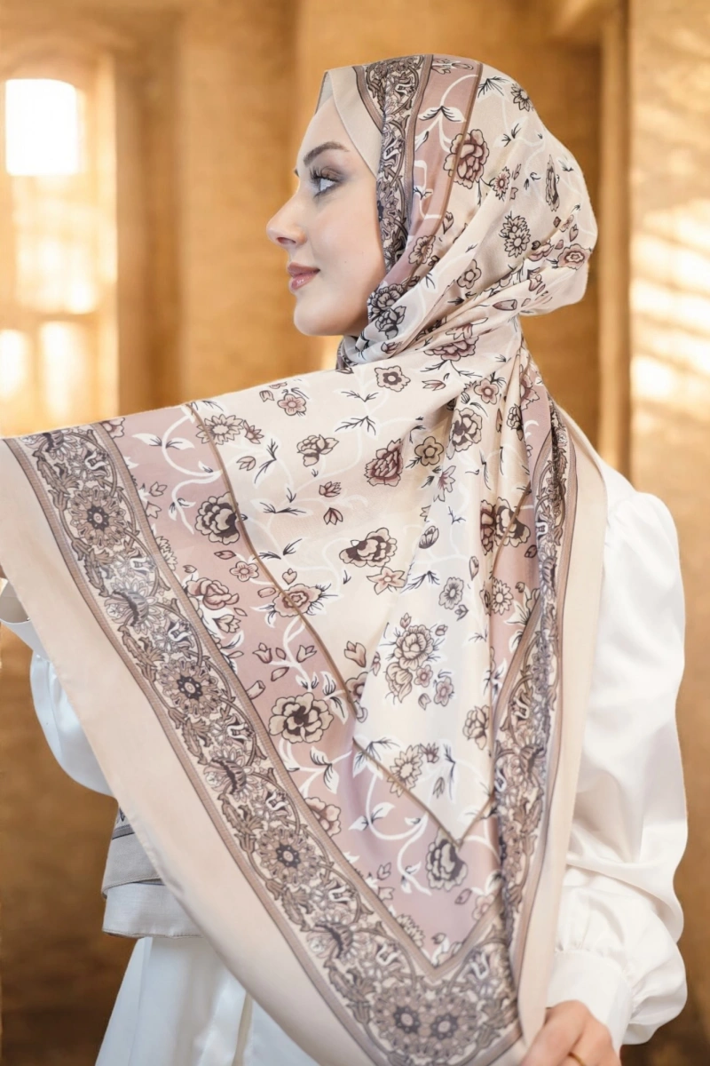 Flower Model Retro Desen Şal - 5