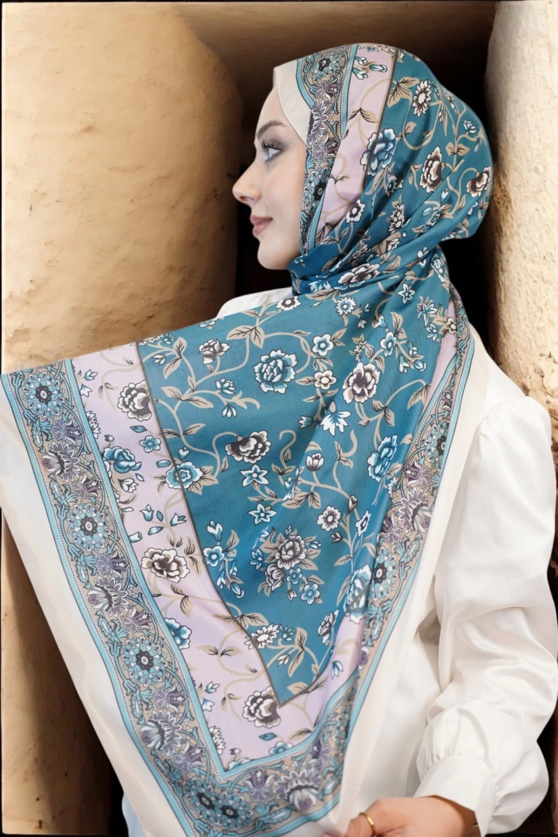 Flower Model Retro Desen Şal - 6