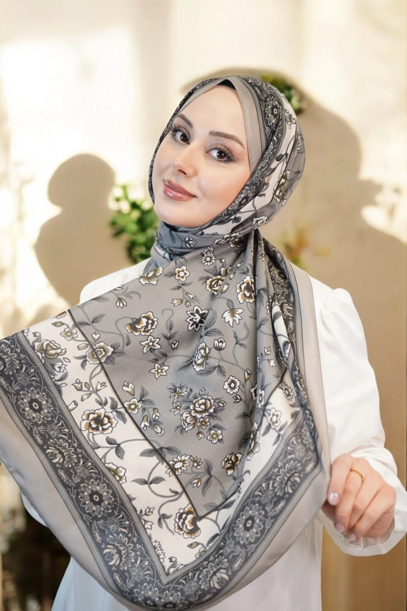 Flower Model Retro Desen Şal - 7