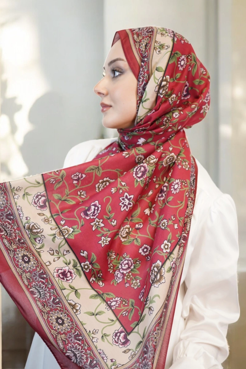 Flower Model Retro Desen Şal - 9