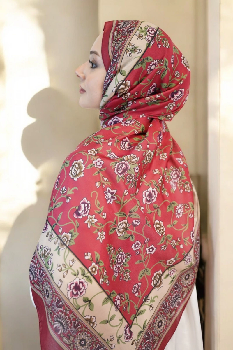 Flower Model Retro Desen Şal - 9