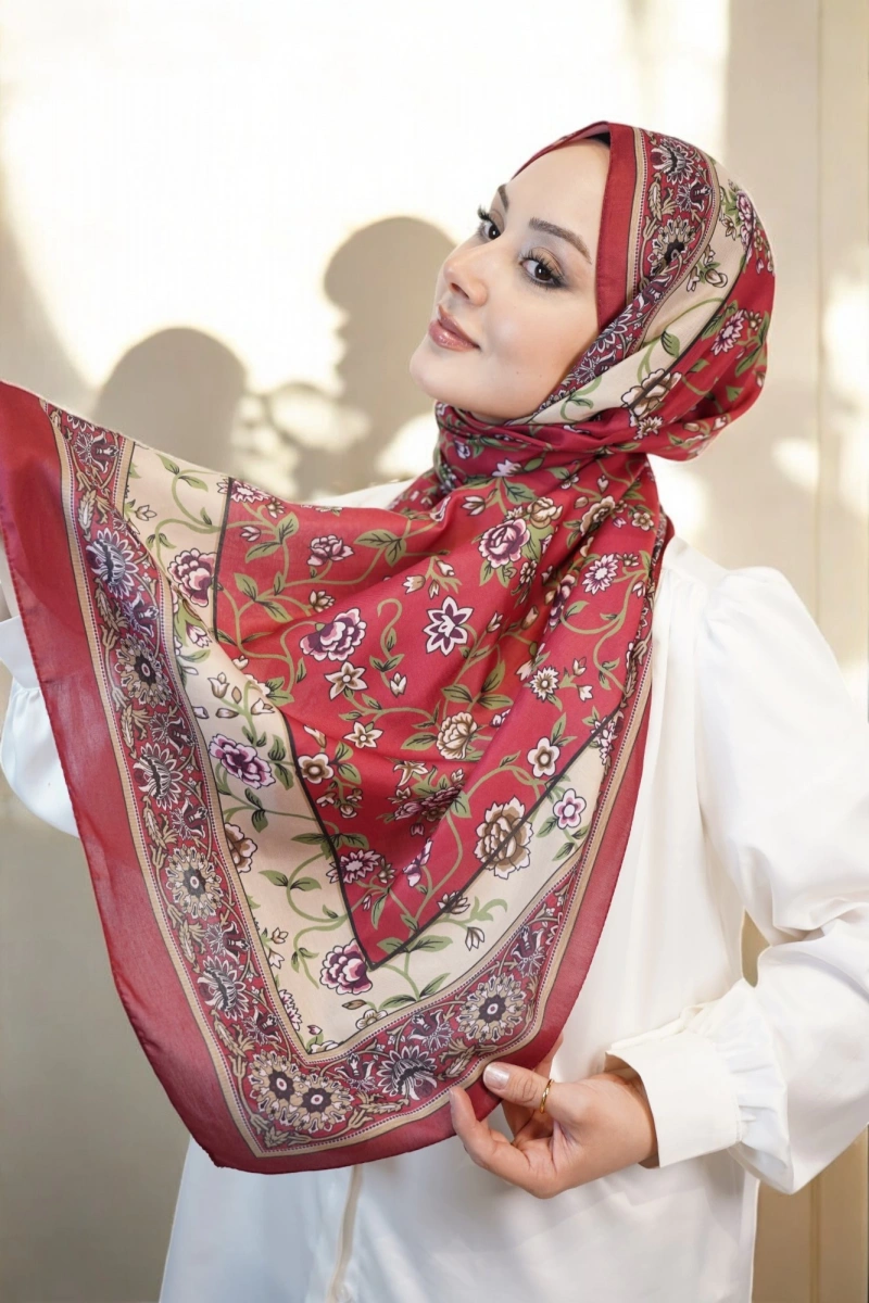 Flower Model Retro Desen Şal - 9