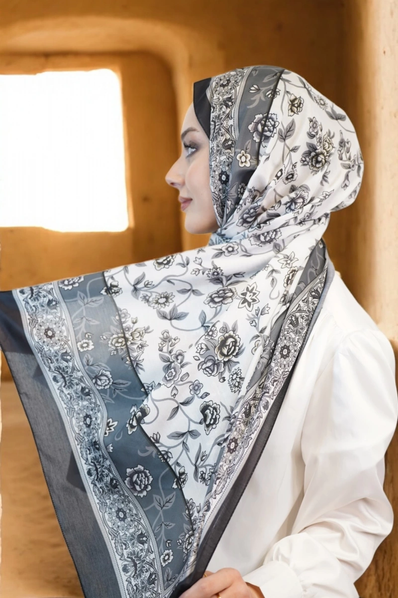 Flower Model Retro Desen Şal - 1