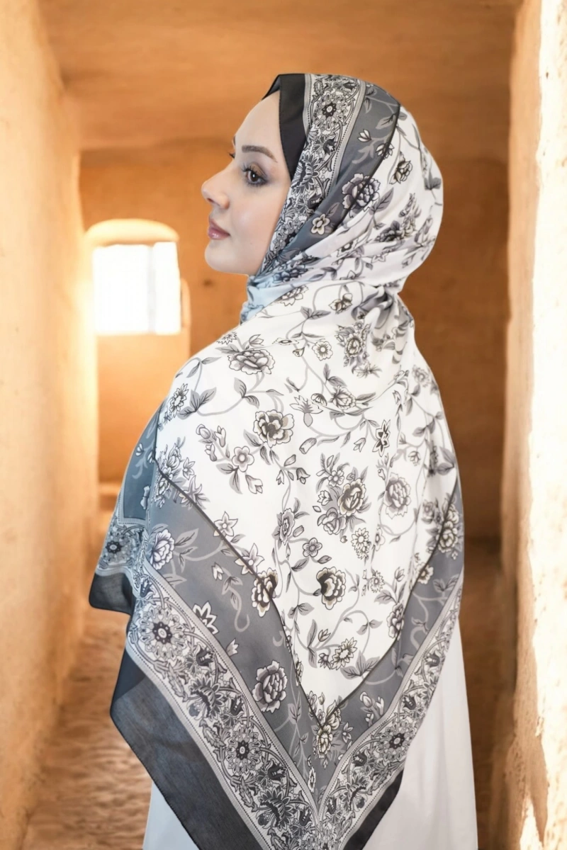 Flower Model Retro Desen Şal - 1