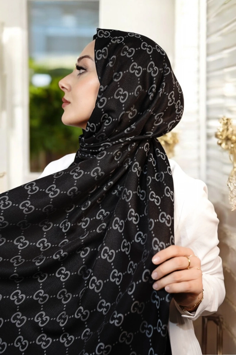 G Model Çift Taraflı Kaşmir Şal - Siyah