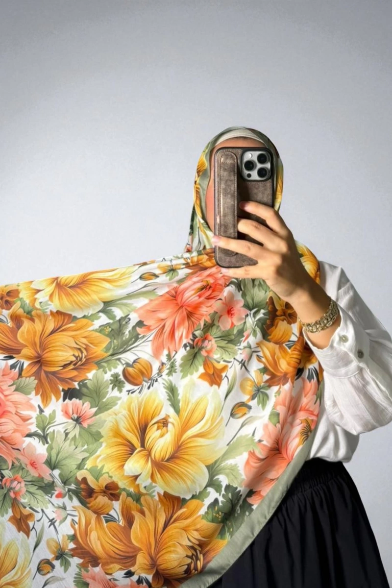 Manolya Model Retro Desen Şal - 1