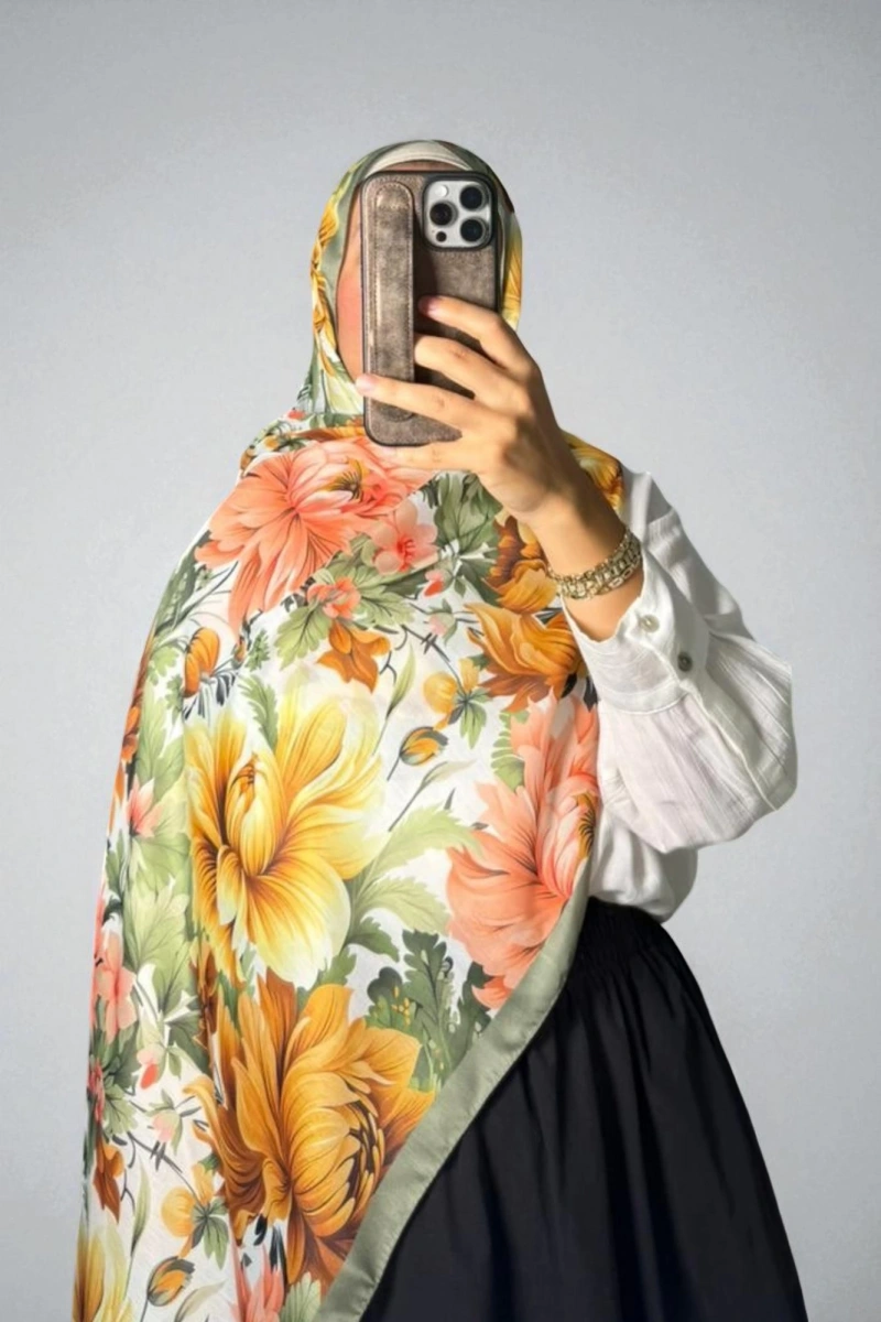 Manolya Model Retro Desen Şal - 1