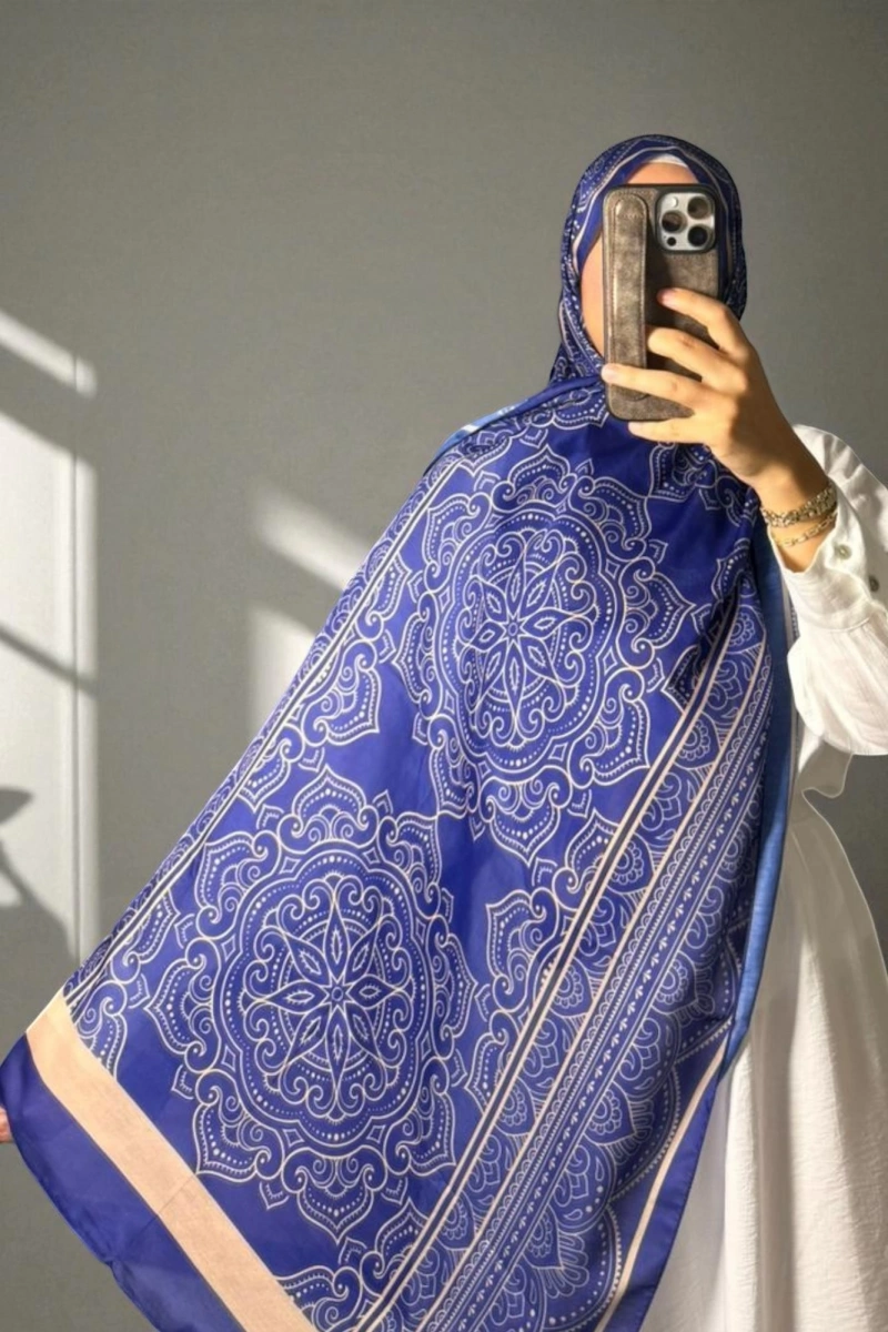 Lisa Model Retro Desen Şal - Saks