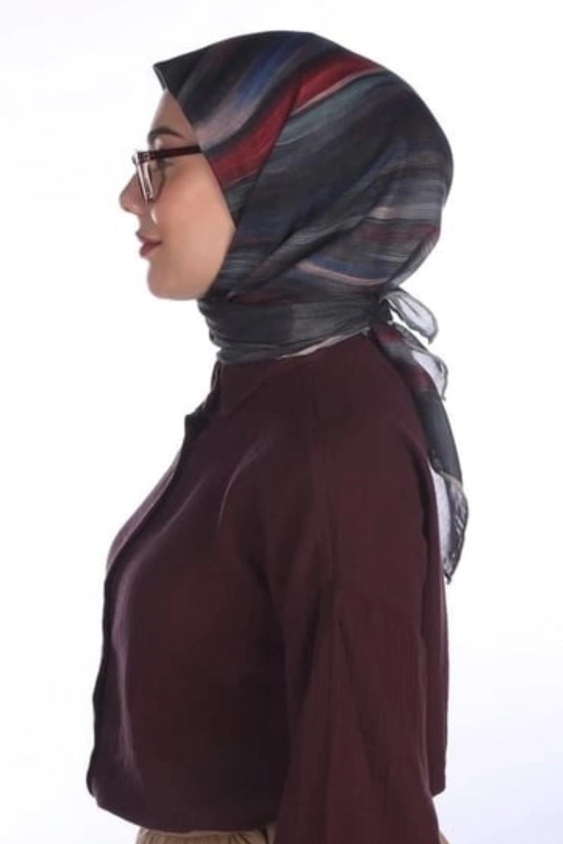 Lovely Desen Eşarp Pamuk Soft - Antrasit