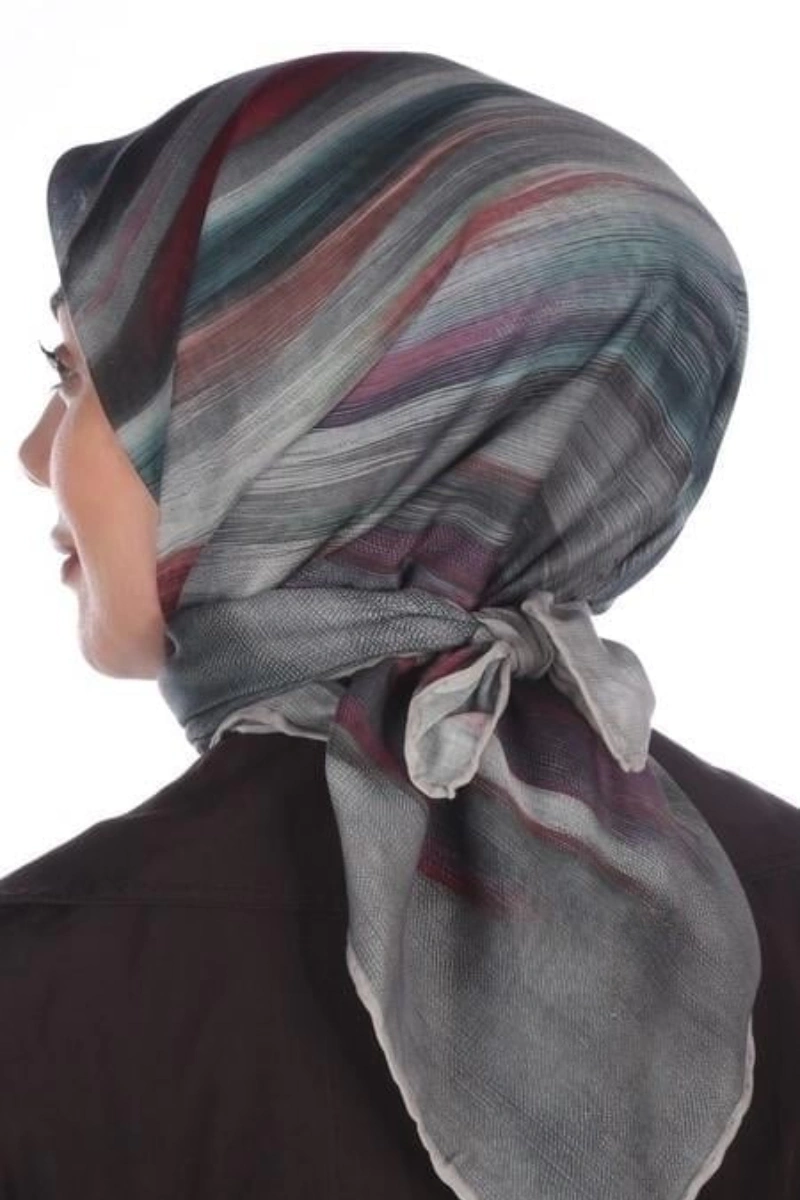 Lovely Desen Eşarp Pamuk Soft - Gri