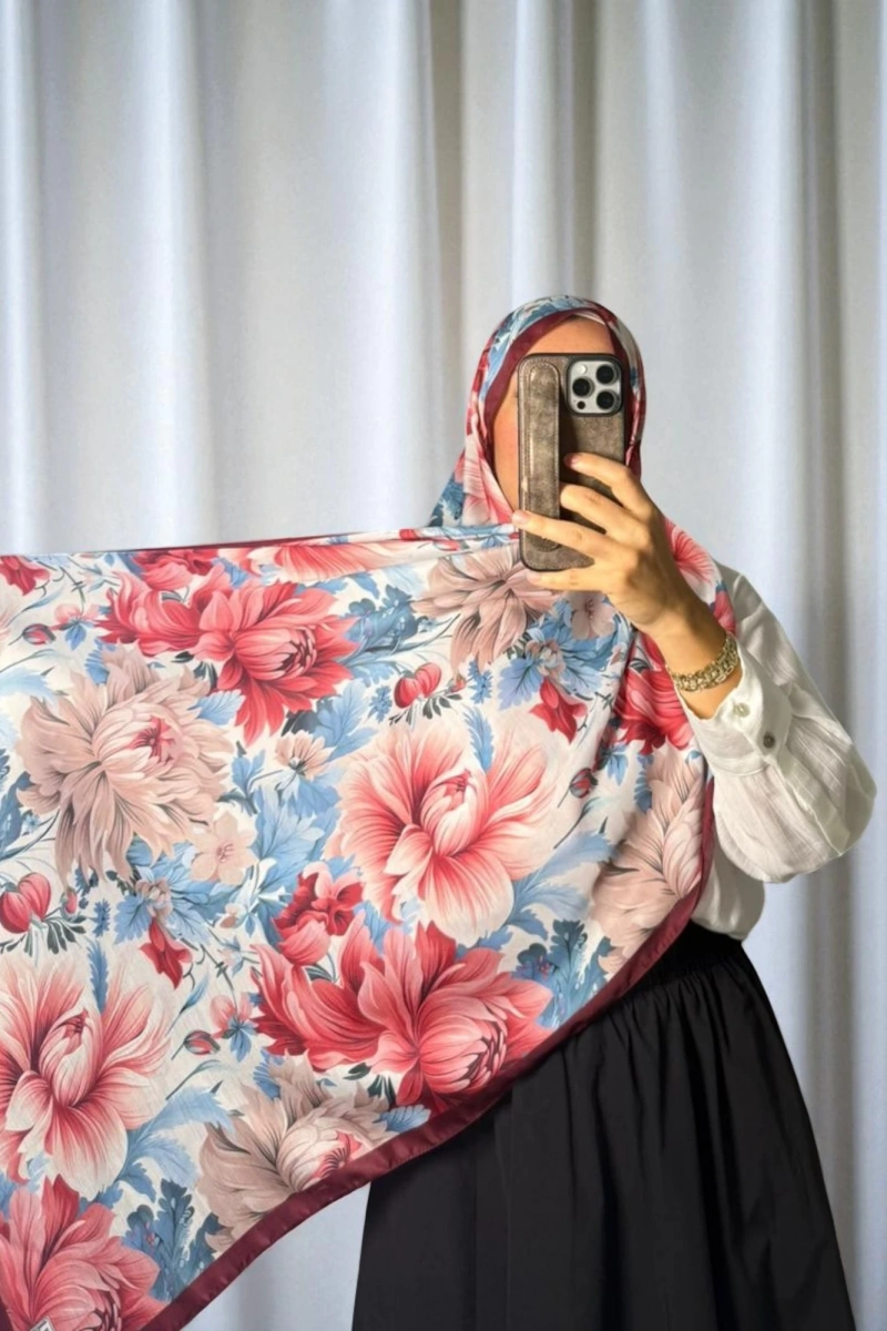 Manolya Model Retro Desen Şal - 2