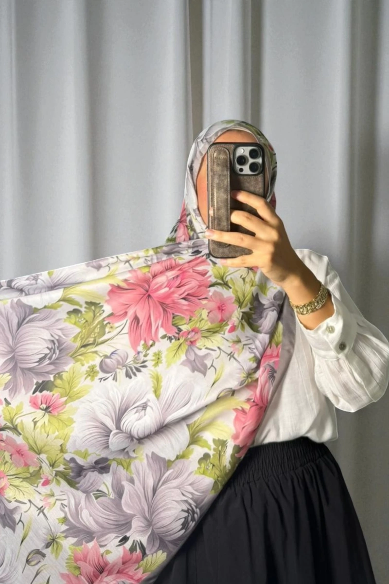 Manolya Model Retro Desen Şal - 9