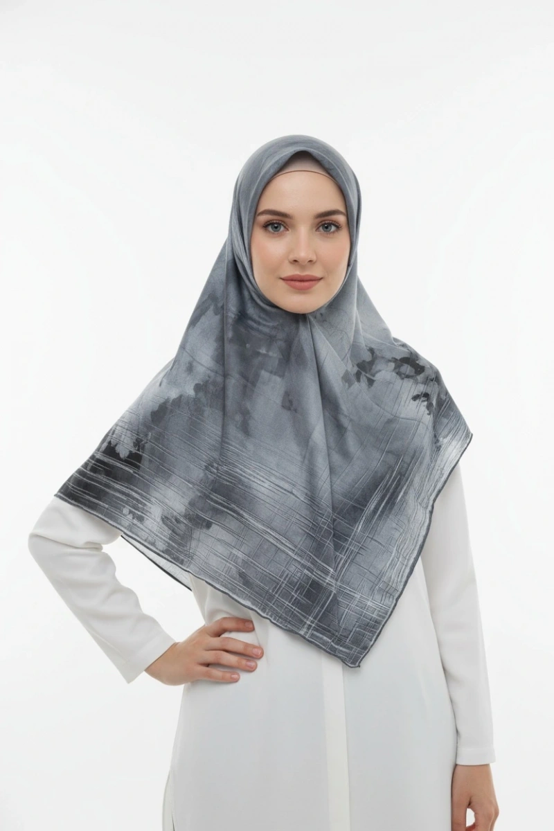 Matte Desen Pamuk El Dikişli Eşarp - 11