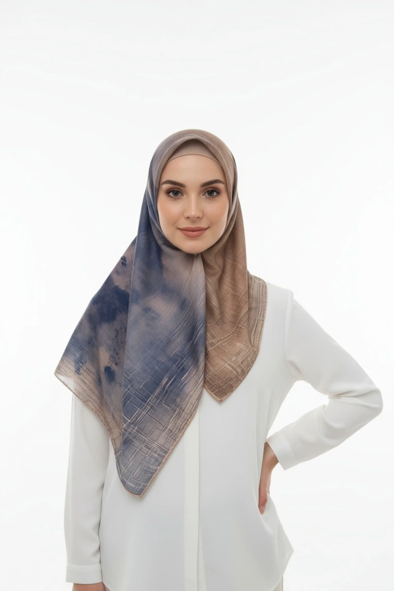 Matte Desen Pamuk El Dikişli Eşarp - 2