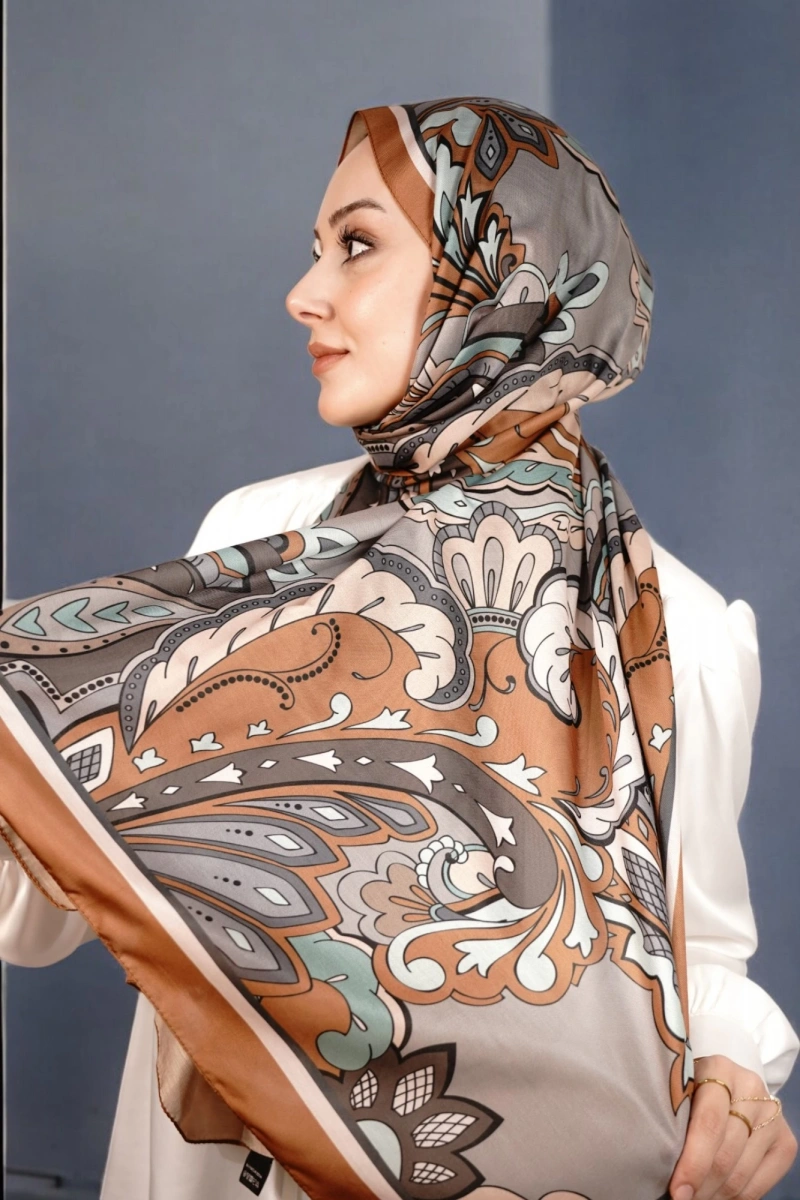 Mona Model Retro Şal - Taba